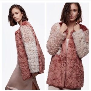 Daya by Zendaya Pink Faux Fur Coat